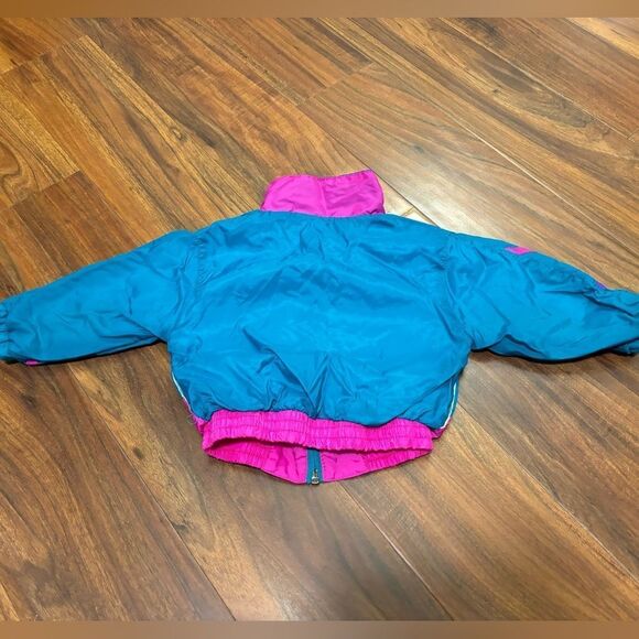 Baby Paris Vintage Teal Pink Purple Windbreaker Zip Up Lightweight Jacket - Picture 3 of 4